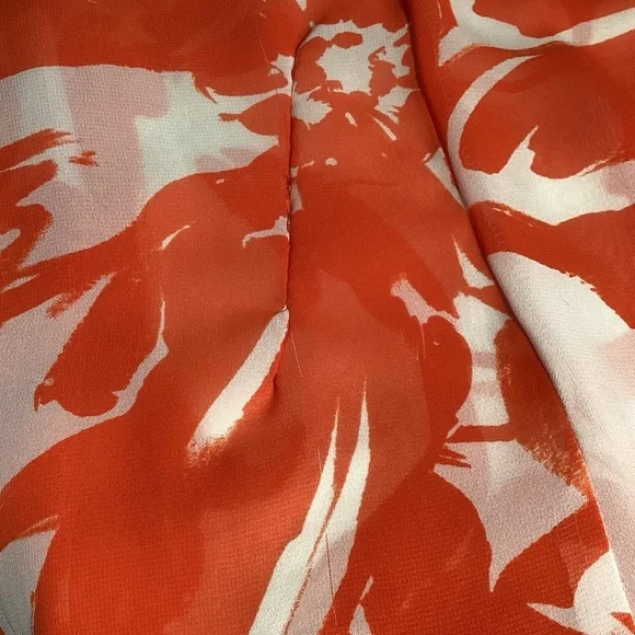 Nina Leonard Orange and White Floral Maxi Dress - Picture 16 of 16
